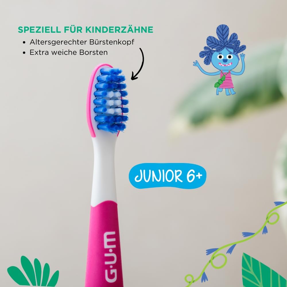 GUM® Playbrush KIDS 6+ Ersatzbürstenköpfe pink, 2 Stück/Packung