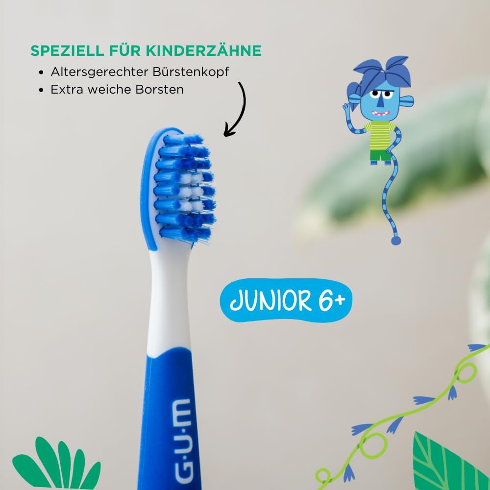 GUM® Playbrush KIDS 6+ Ersatzbürstenköpfe blau, 2 Stück/Packung