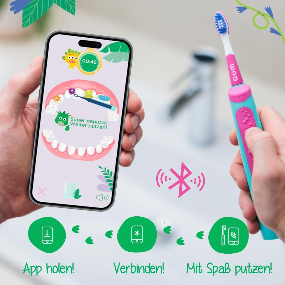GUM® Playbrush KIDS 6+ Ersatzbürstenköpfe pink, 2 Stück/Packung