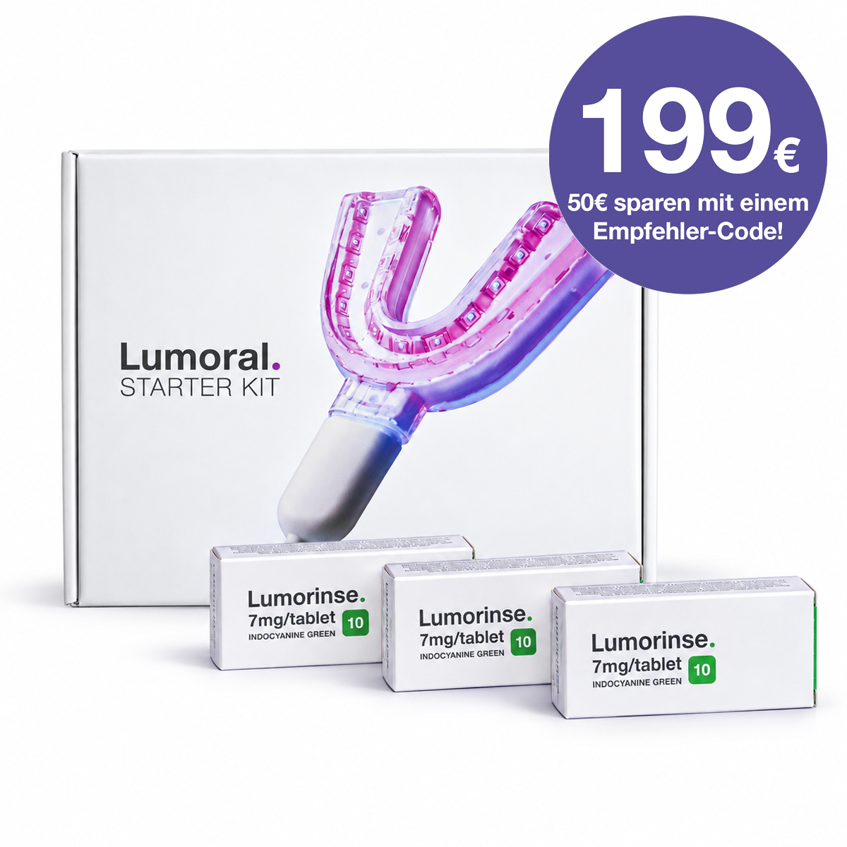 Nur 199 Euro mit einem Empfehler-Code: Lumoral Starterkit mit 3 x 10 Lumorinse